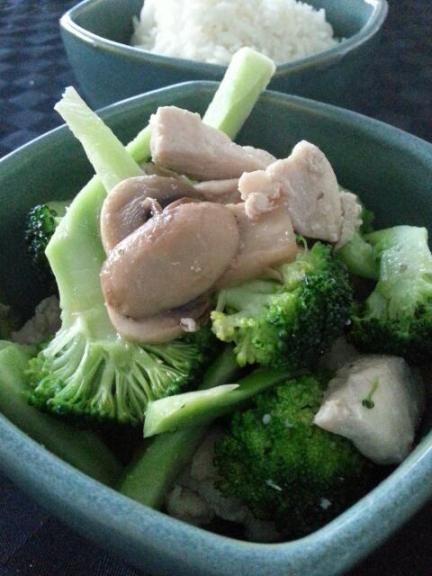 honey soy chicken with broccoli . . .